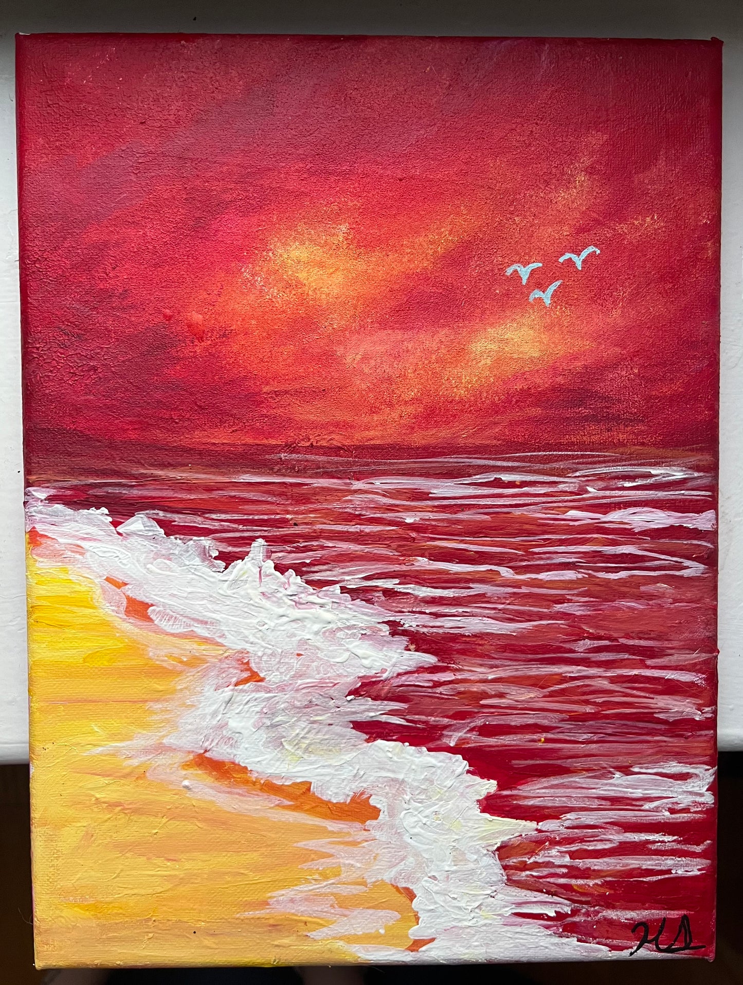 At sea