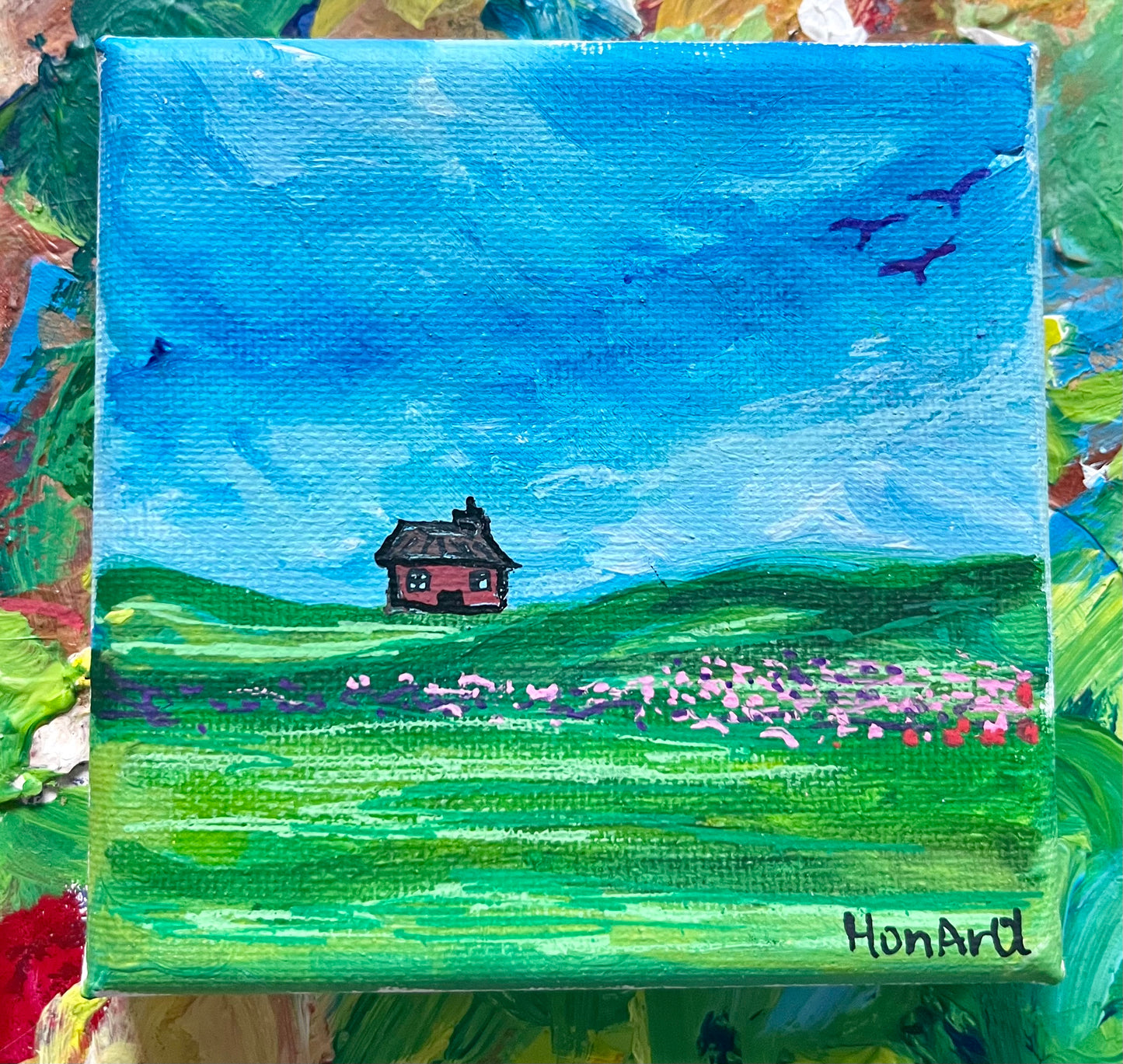 quaint cabin painting